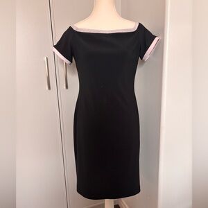 Frank Lyman Design Black Off-Shoulder Sheath Dress